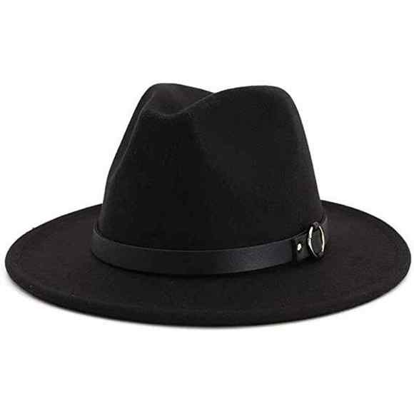 Hudanhuwei Womens Fedora Hat Wide Brim Black Silver One Size - Picture 3 of 4